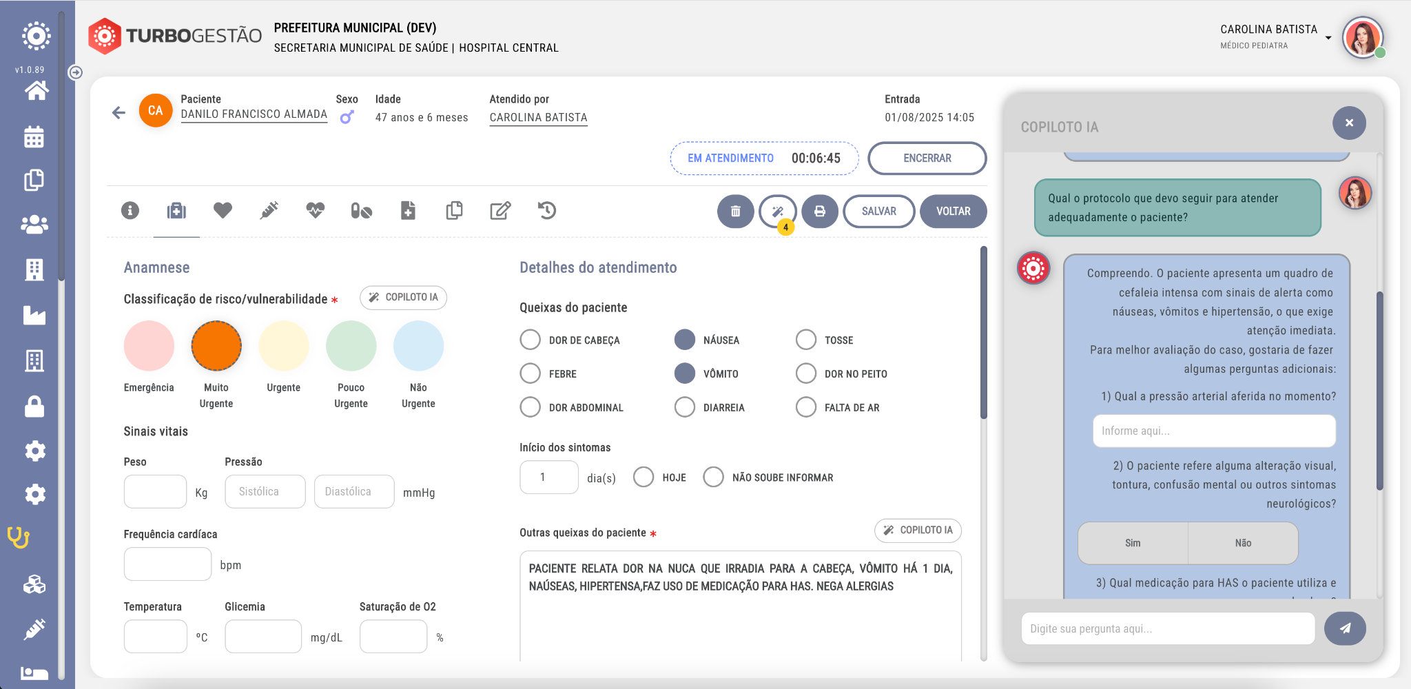 Assistente de IA do Turbo Gestão